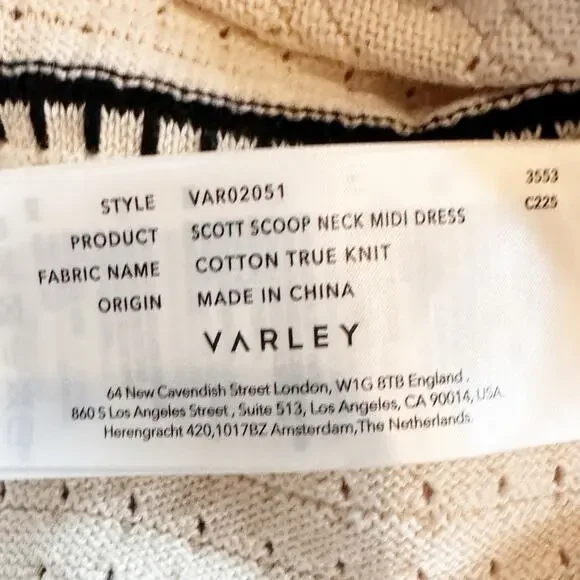 knee length dresses for ladies Varley Scott Scoop Neck Midi Dress Women's Dress Birch : XL